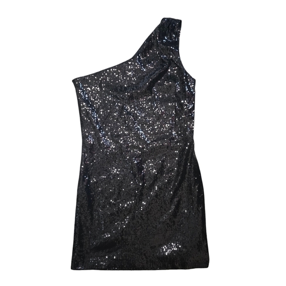 Alice & Olivia Silk One Stap Asymmetrical Shimmer Sparkle Dress Party New Year - Picture 2 of 11